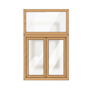 Cửa sổ mở xoay 2 cánh - Trên có khung kính cố định [TP.002WC]